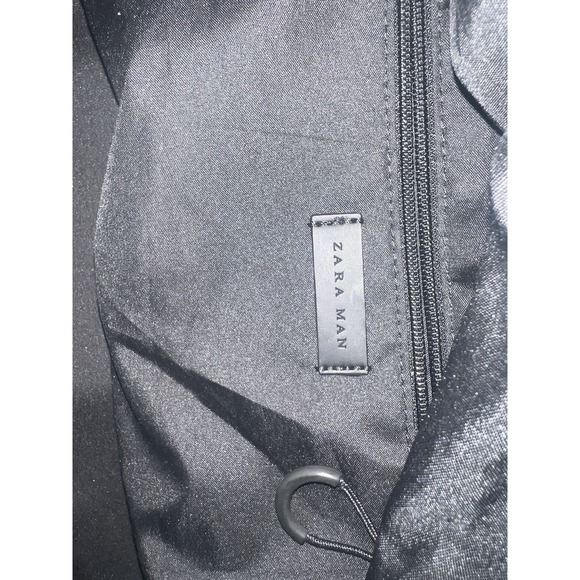 ZARA MAN Black Weekender Duffel Bag w/ Code Print   Large Gym Travel Tote (read) - Picture 13 of 14